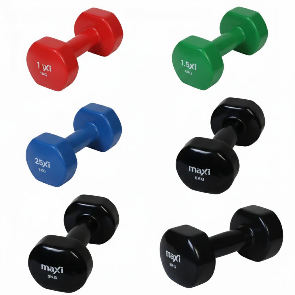 Maxi Profesyonel Vinil Dambıl – Çok Amaçlı Egzersiz Seti